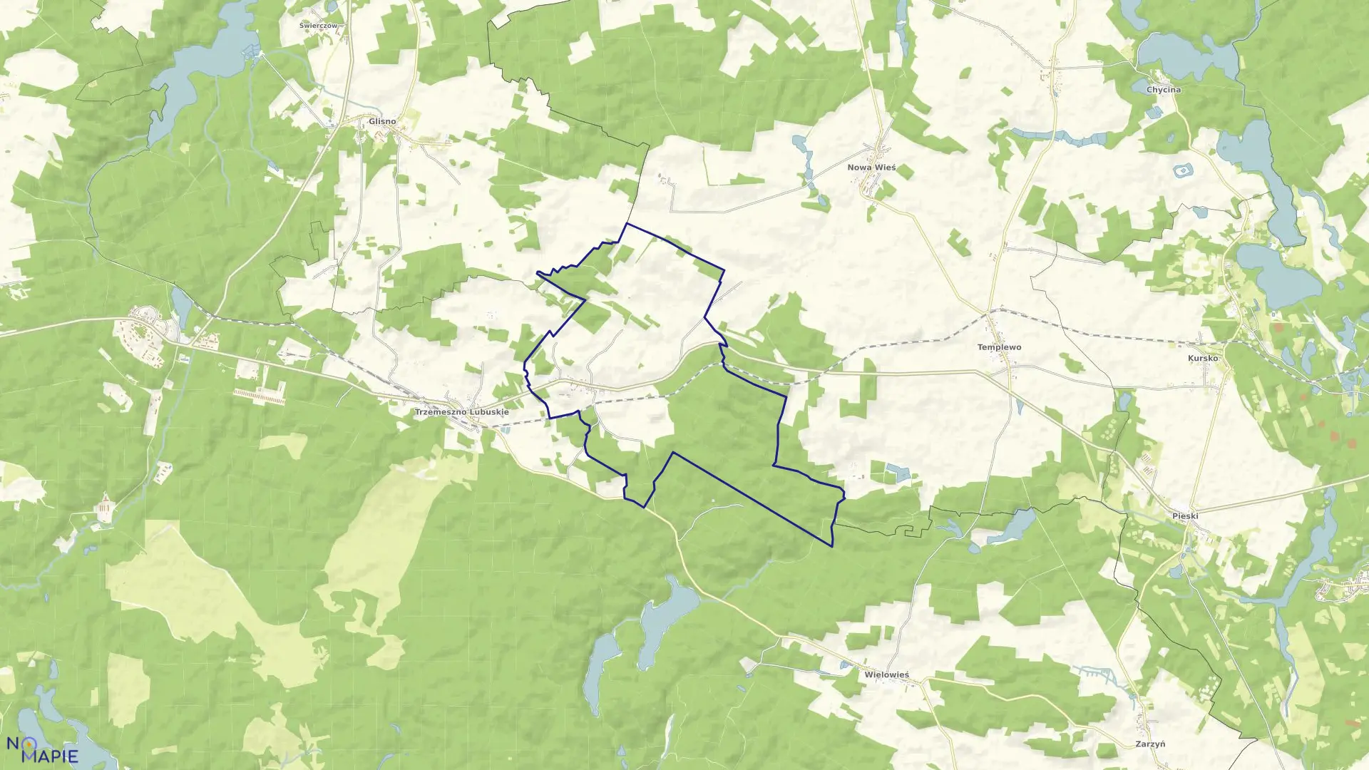 Mapa obrębu Grochowo w gminie Sulęcin