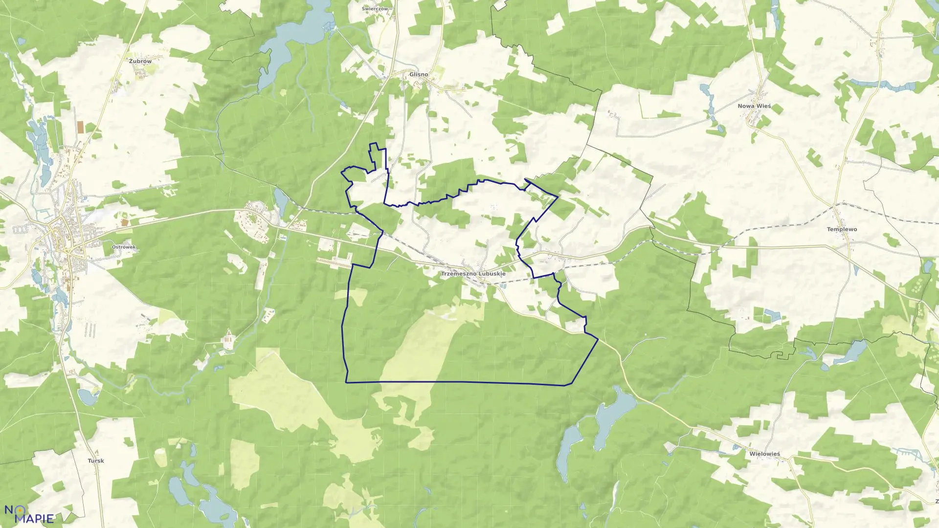 Mapa obrębu Trzemeszno w gminie Sulęcin